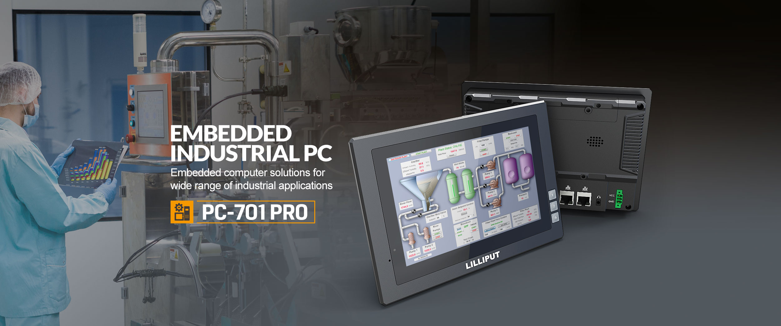 PC PANEL Industrial të ngulitur 7 inç