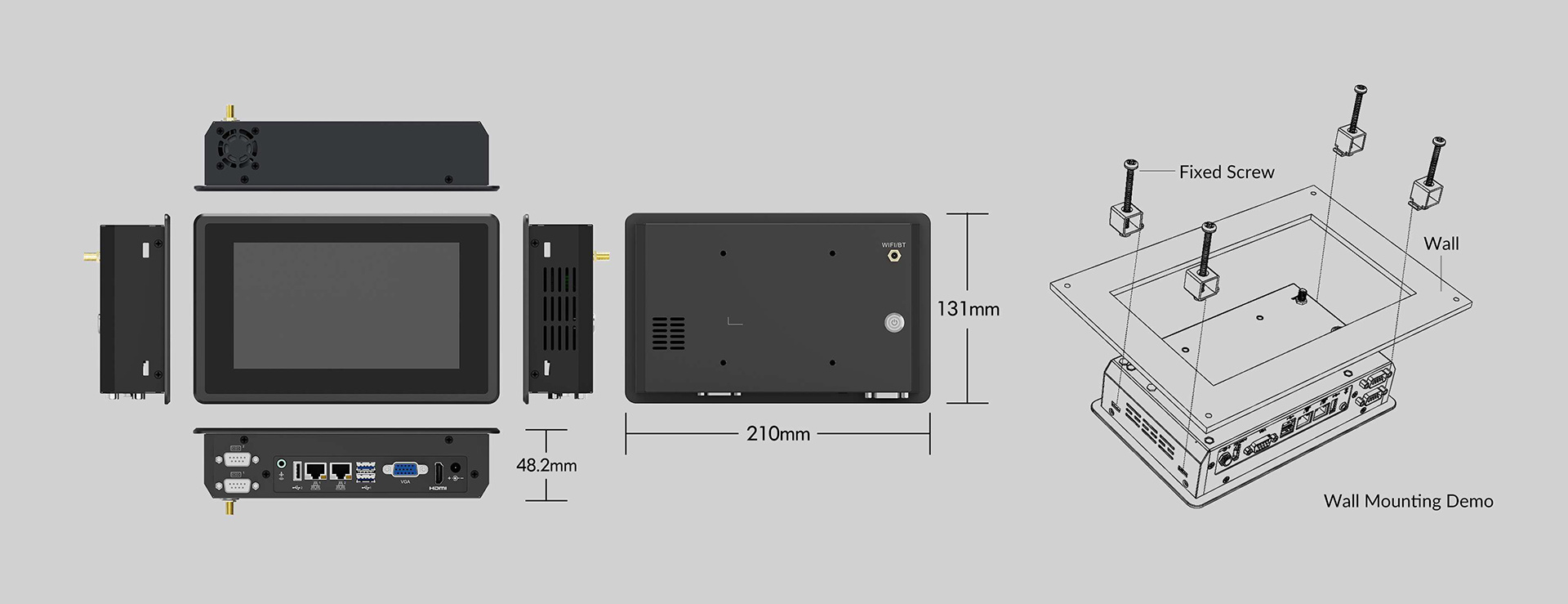 7 Inch Touch Screen High Brightness Panel PC 6