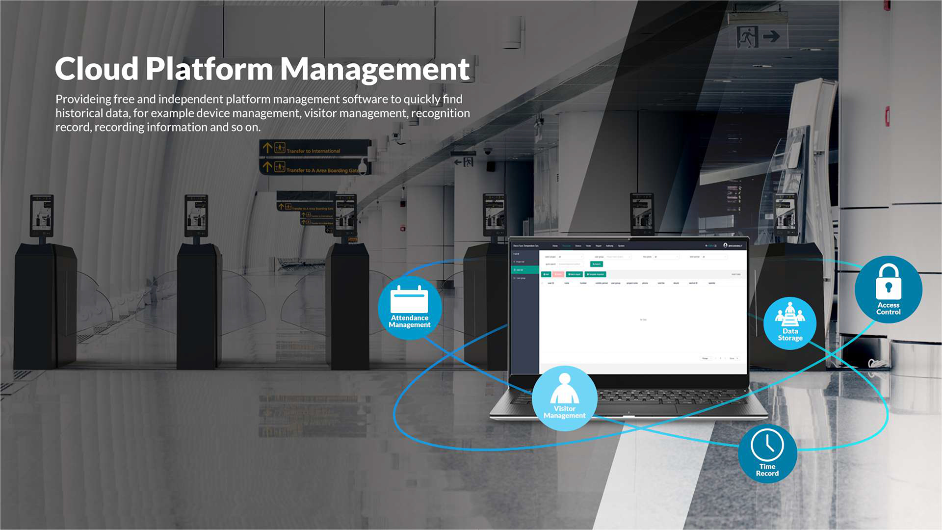 8″ Face Recognition Temperature Measurement Termin5