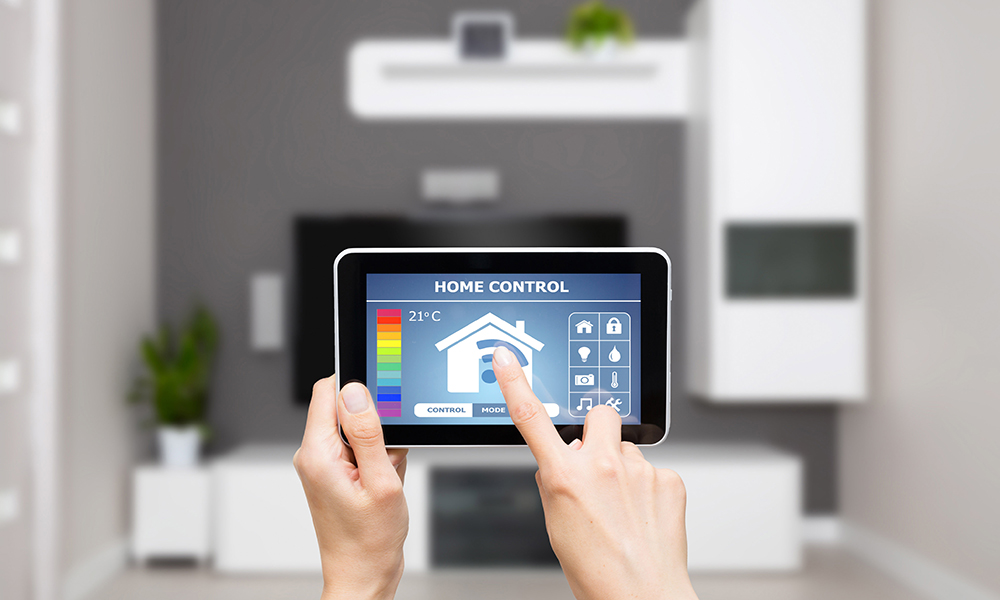 Remote home control system on a digital tablet or phone.