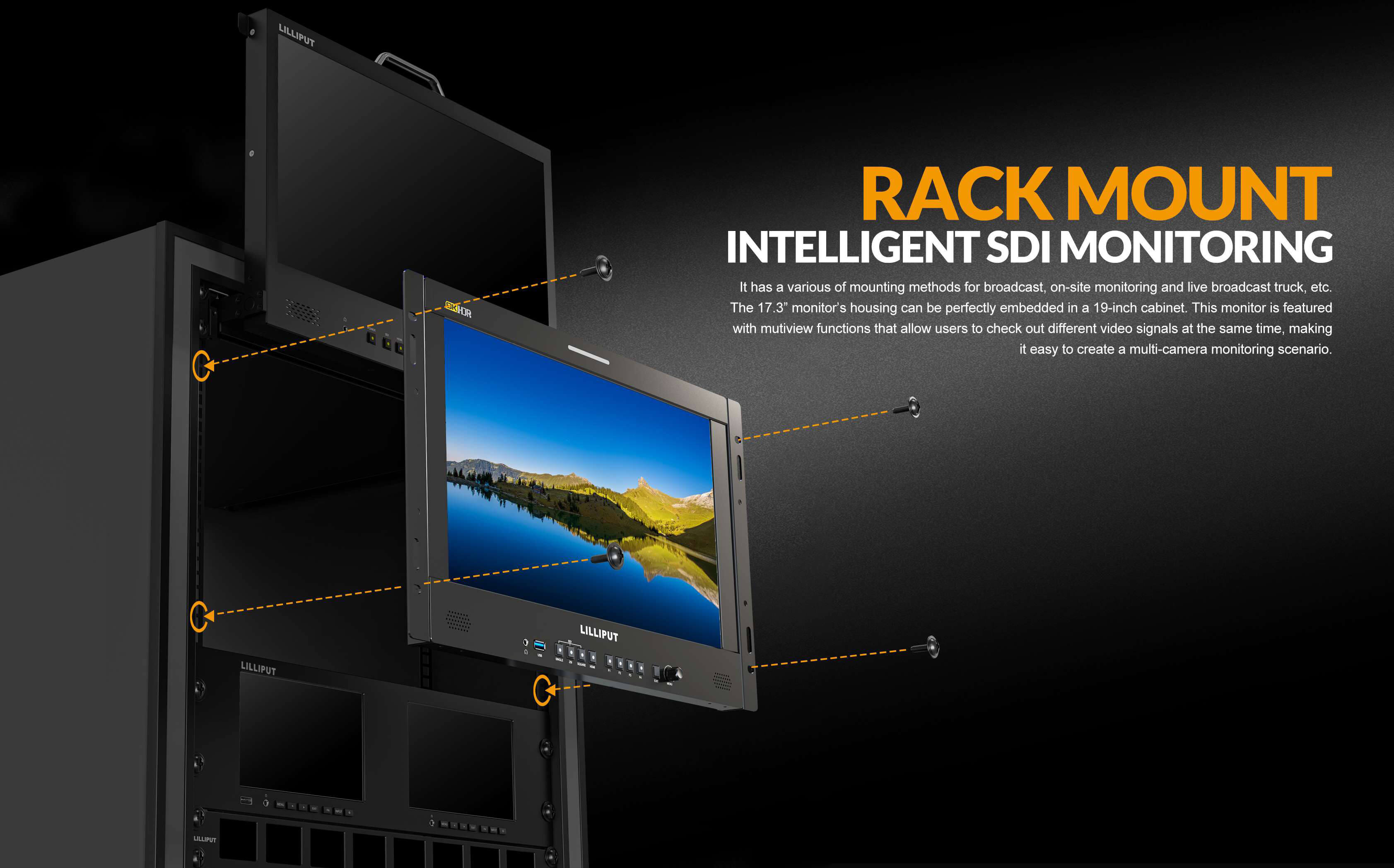 17.3 inch 8K 12G-SDI studio production monitor6