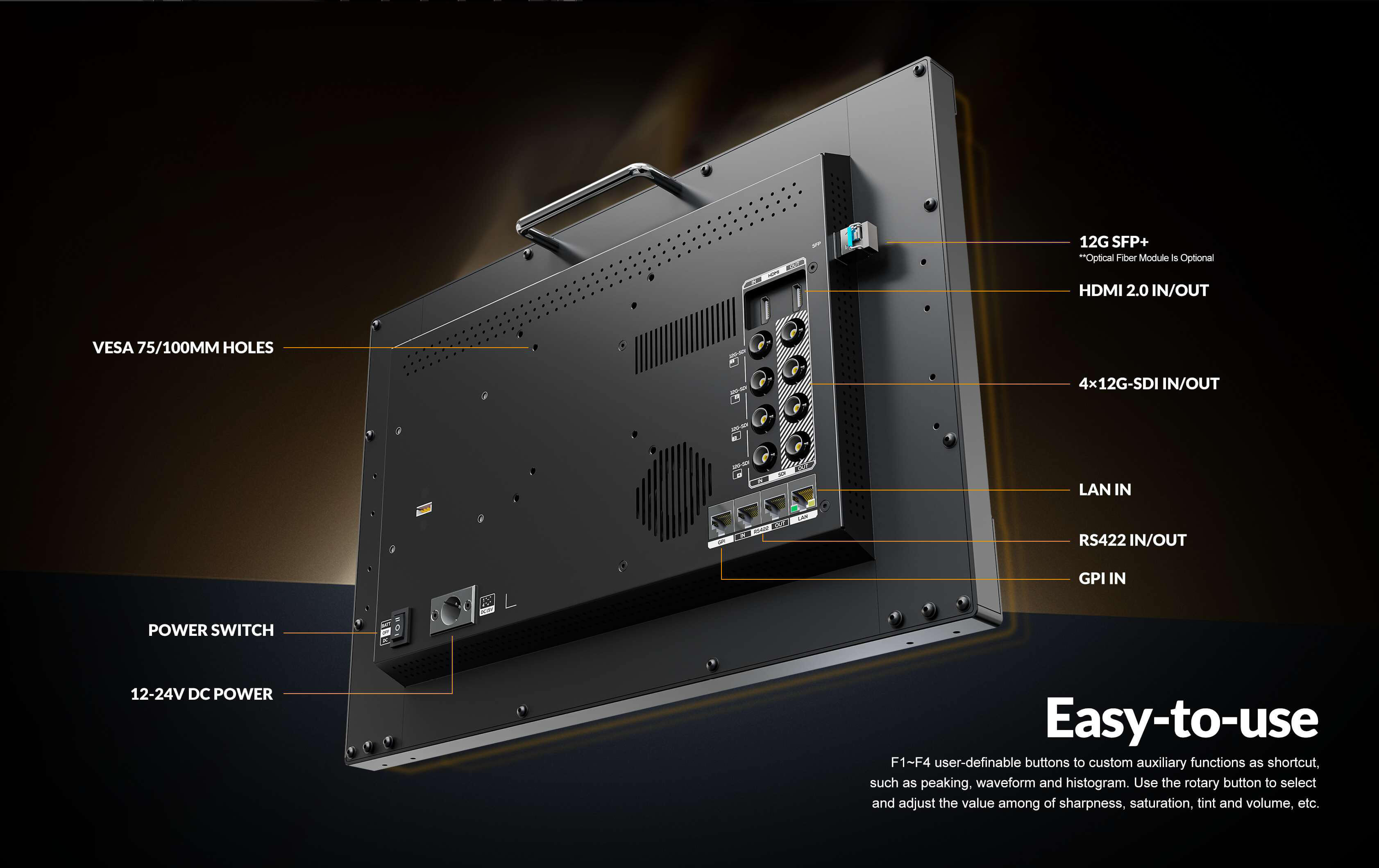 17.3 inch 8K 12G-SDI studio production monitor7