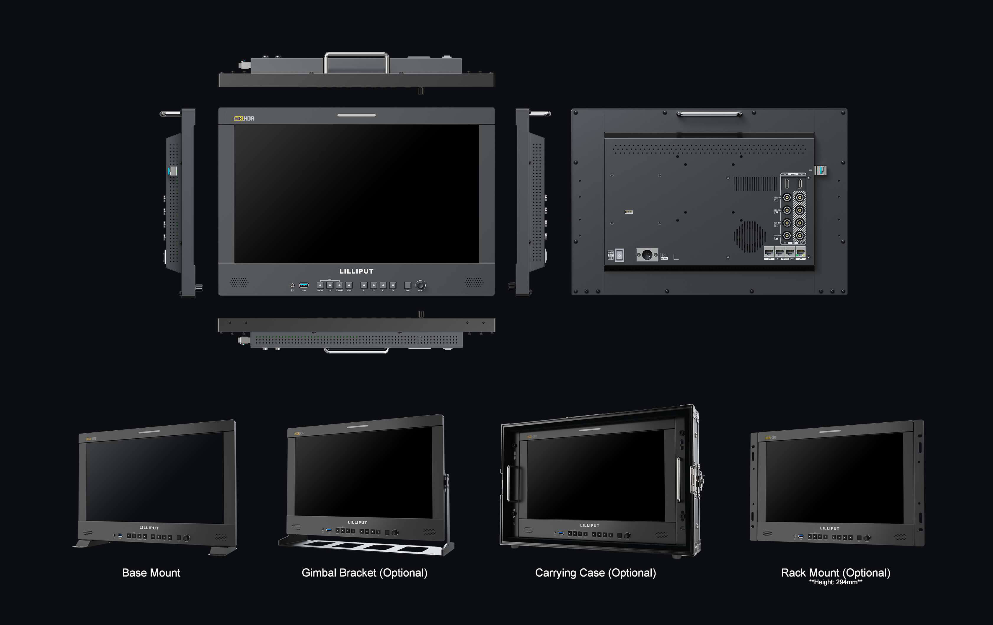 17.3 inch 8K 12G-SDI studio production monitor8
