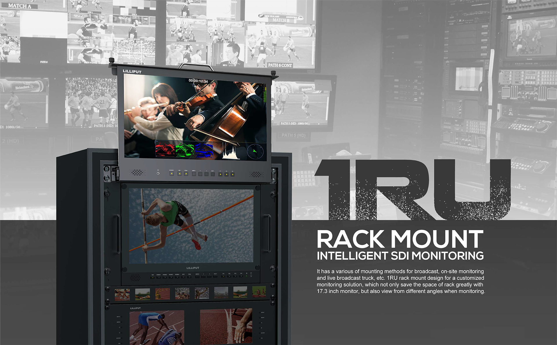 1RU Rack mount monitors