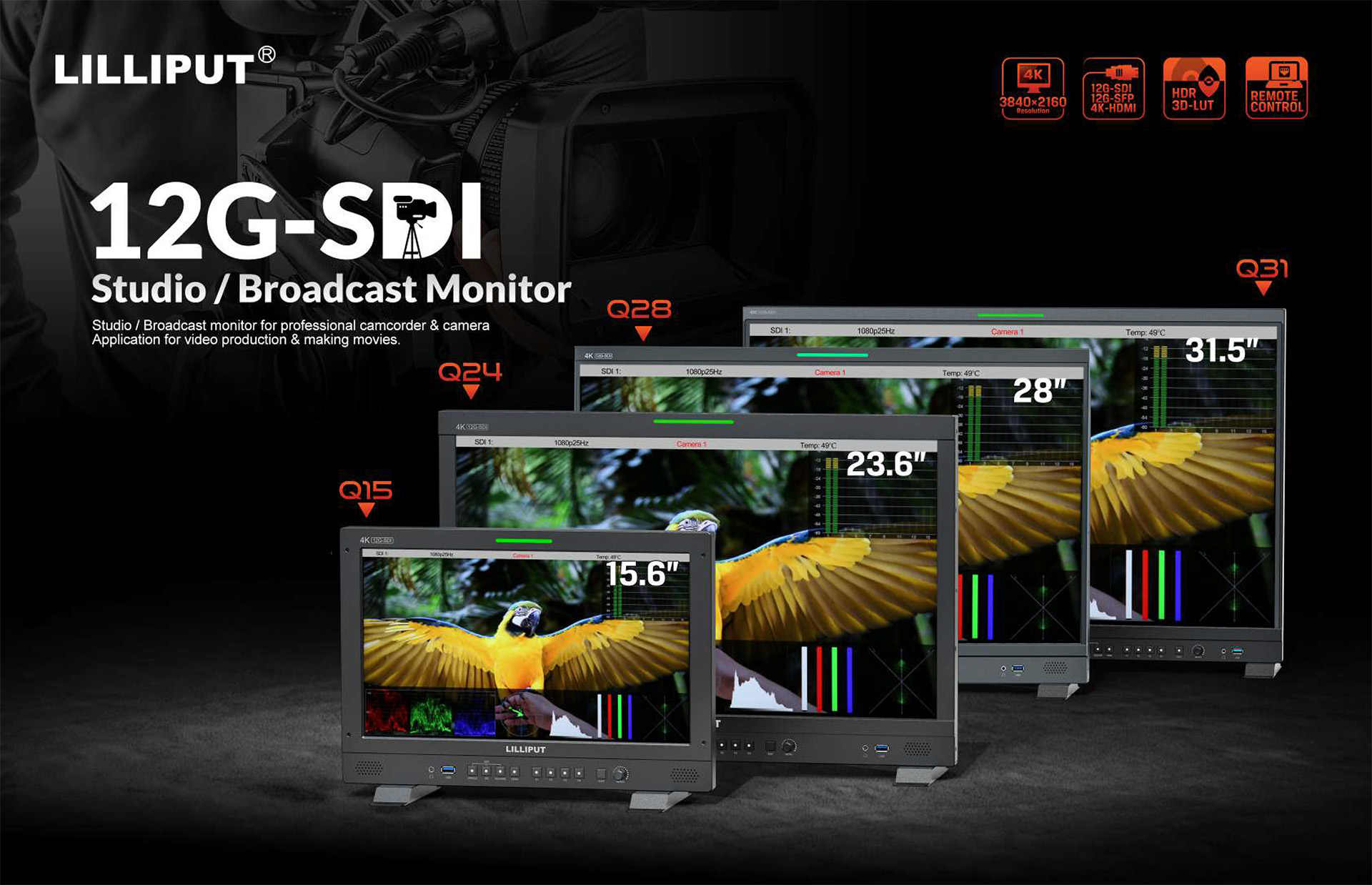 28英寸12G-SDI生产监视器