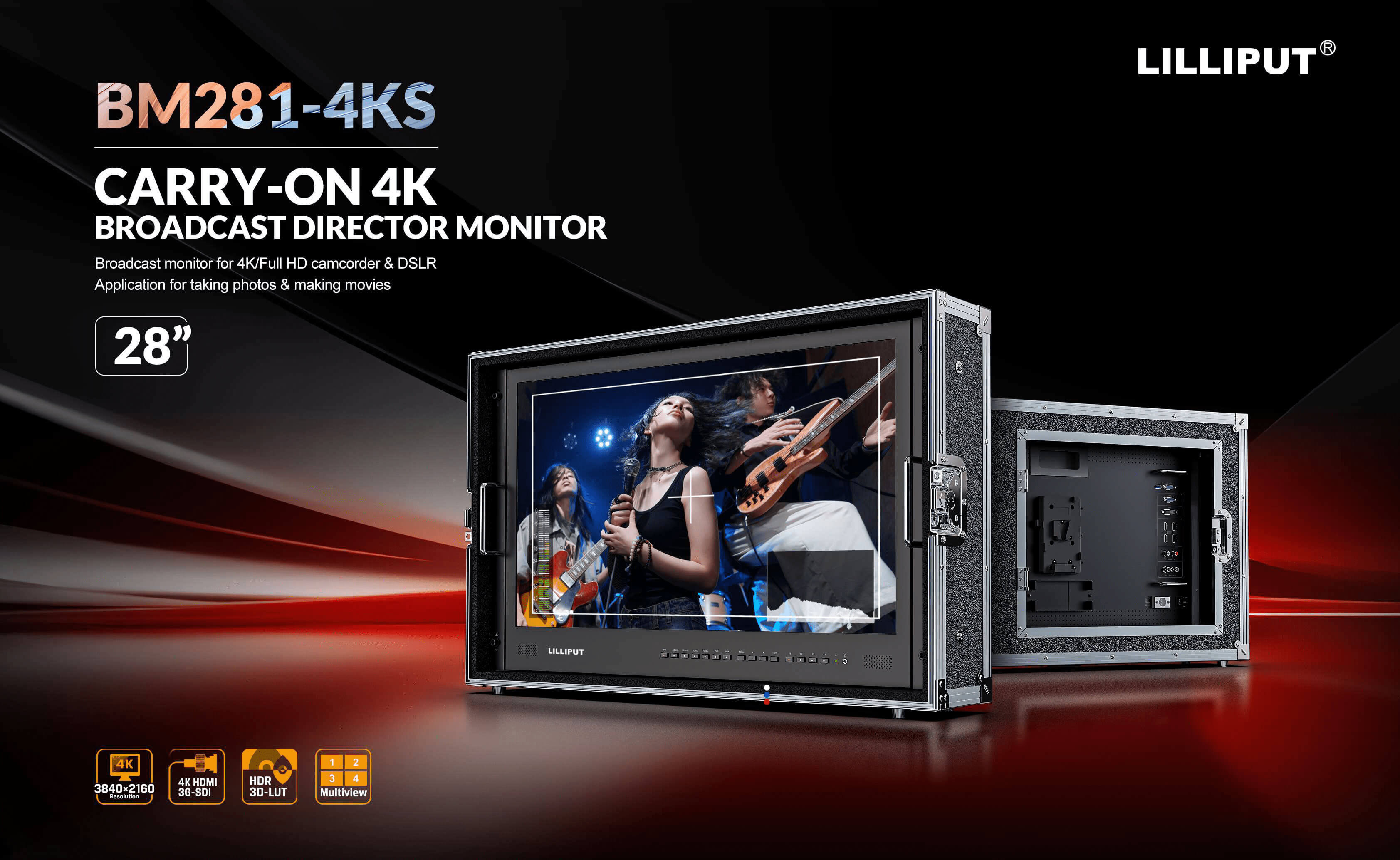 Inchi 28 kubeba kwenye 4K Broadcast mkurugenzi monitor1