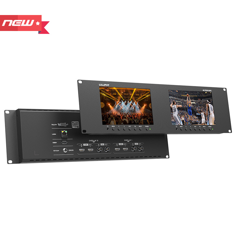 RM-7029S _ Dual 7 inch 3RU rackmount monitor with 3G-SDI /HDMI 2.0 Featured Image