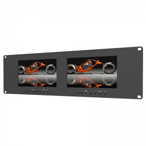 Dual 7 pulgada 3ru rackmount monitor