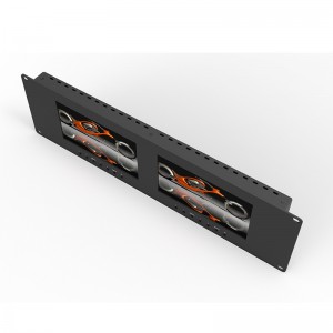 Dual 7 pulgada 3ru rackmount monitor