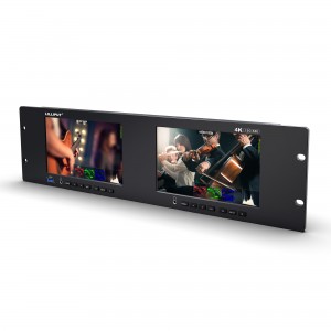 Dual 7 inch 3RU rackmount monitor with 12G-SDI /HDMI 2.0