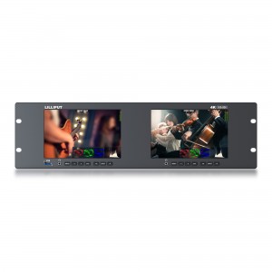 Monitor dual de 7 polzades 3RU de muntatge en bastidor amb 12G-SDI/HDMI 2.0