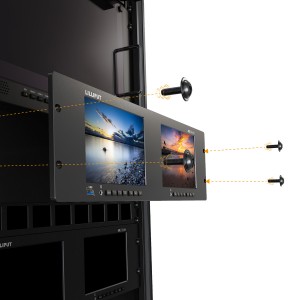 Monitor duplo de montagem em rack 3RU de 7 polegadas com 12G-SDI /HDMI 2.0