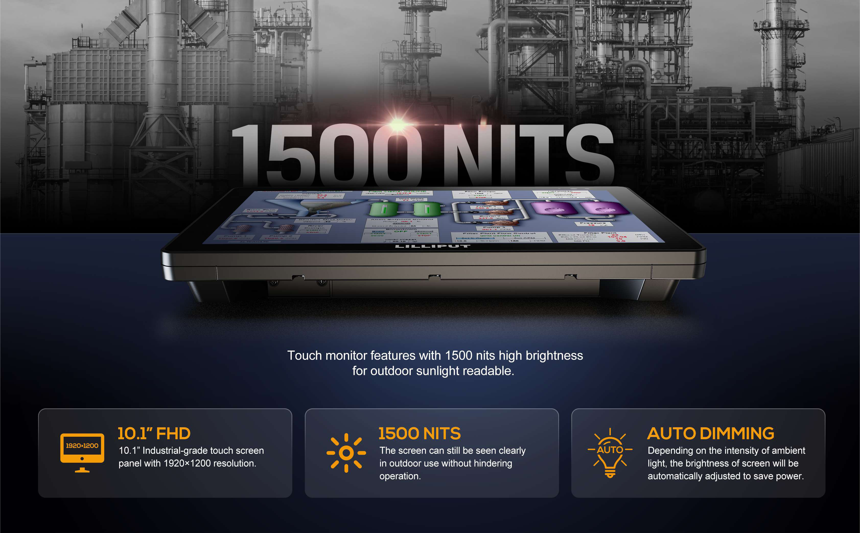 FA1019-10.1 inch High Brightness Industrial Touch 2