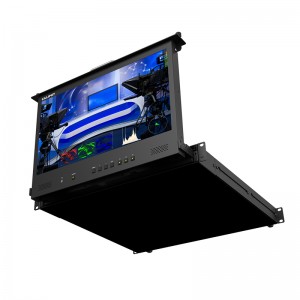 17.3 modfedd HDMI2.0 1RU Monitor rackmount tynnu allan