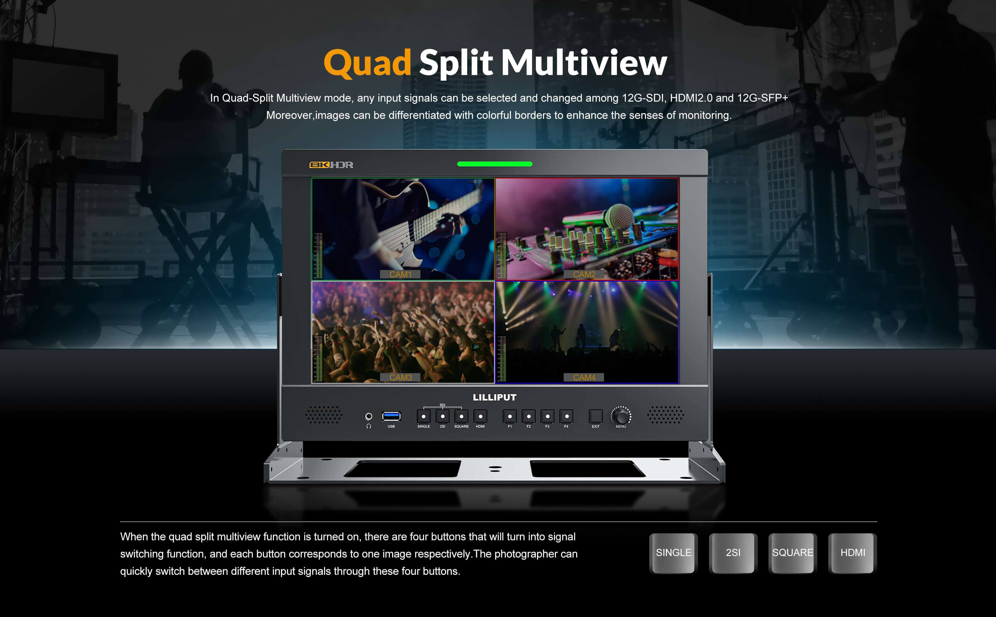 Q13-13.3 นิ้ว 8K 12G-SDI Studio Production 5