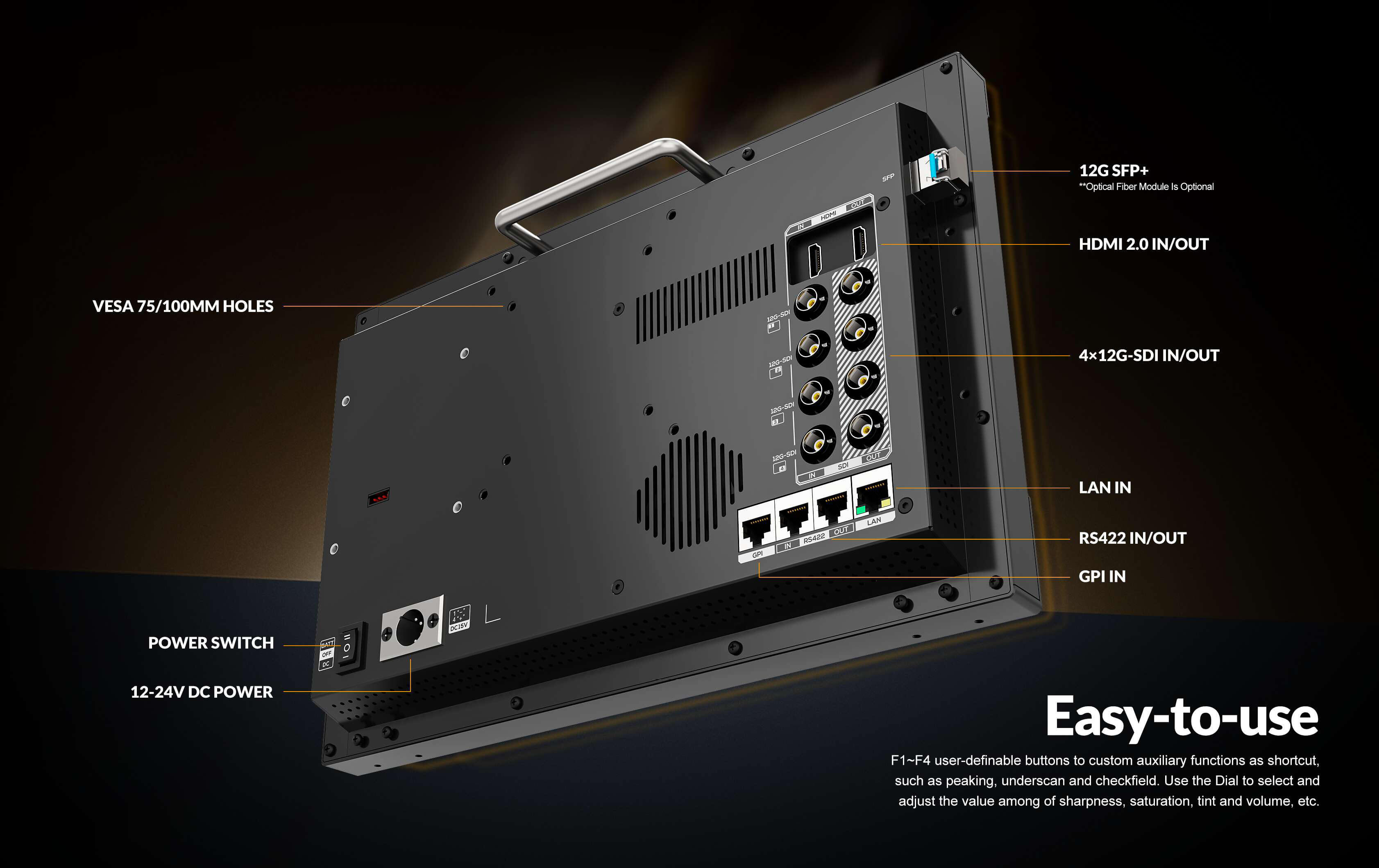 Q13-13.3 นิ้ว 8K 12G-SDI Studio Production 7