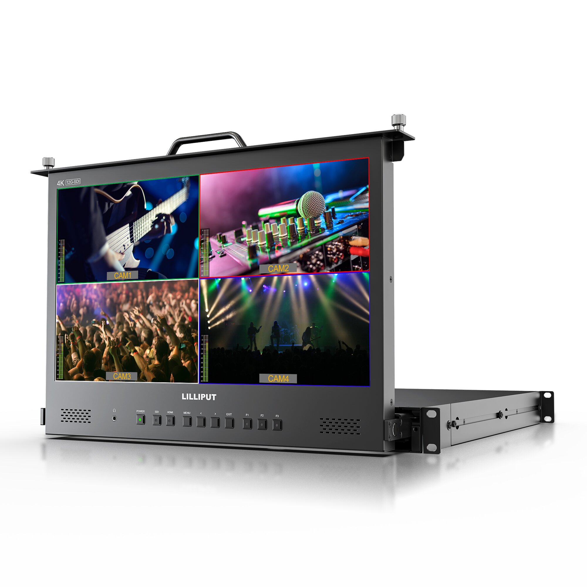 LILLIPUT 17.3 Inch 4×12G-SDI 1RU Pull-out Rackmount Monitor Featured Image