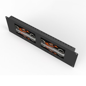 Monitor rackmount 7 inci 3RU berkembar