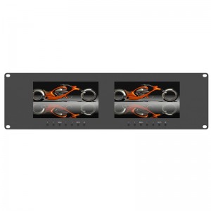 Dual 7 inch 3RU rackmount monitor