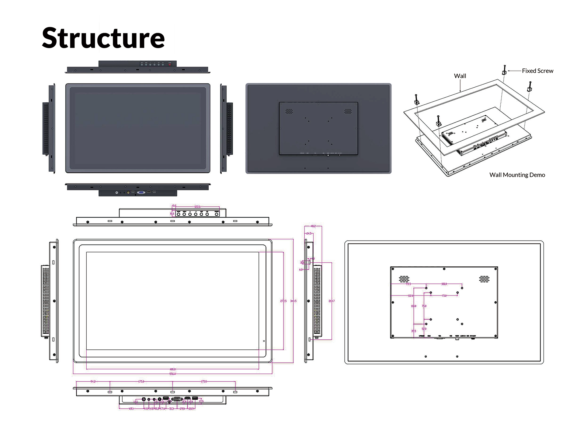 high brightness touch screen monitor